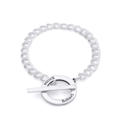 Family Anchor Curb Chain Name Bracelet [Sterling Silver]
