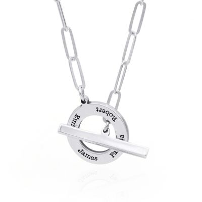 Family Anchor Link Chain Name Necklace [Sterling Silver]