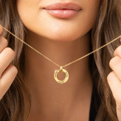 Family Circle Engraved Necklace [18K Gold Vermeil]