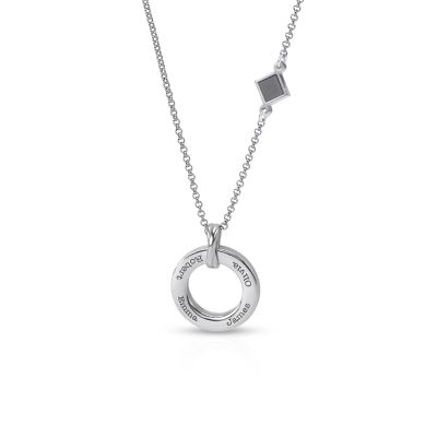 Talisa Circle Engraved Necklace with Nano Bible [Sterling Silver]