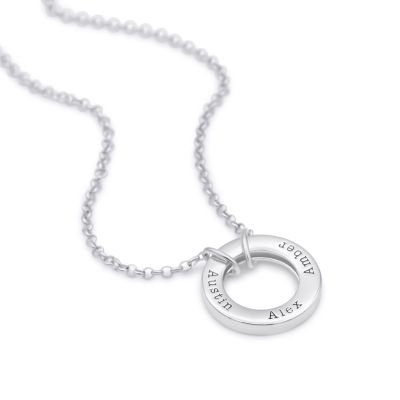 Helena Circle Name Necklace - Classic Chain [Sterling Silver]