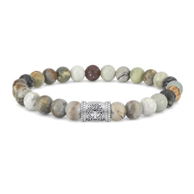 Family Tree Men Bracelet with Picasso Jasper Stones