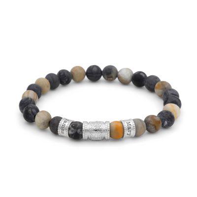 Familienbaum Herrenarmband aus Picasso Jaspis