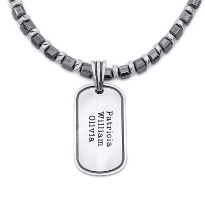 Vaters Dog Tag Kette mit Gravur – Sterlingsilber