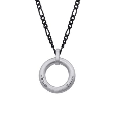 Collana Figaro Milano da Uomo con Incisione - Argento 925