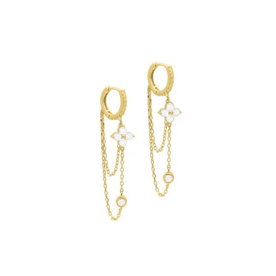 Floral Flair Dangle Earrings [18K Gold Plated]