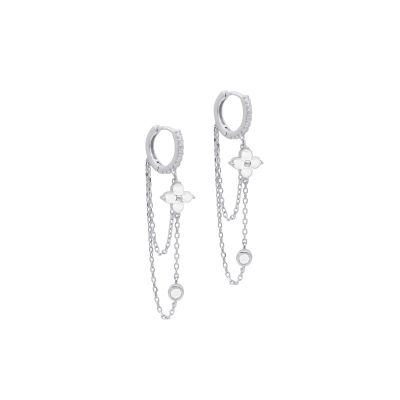 Floral Flair Dangle Earrings [Sterling Silver]