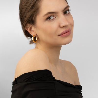 Gilded Crescent Hoops