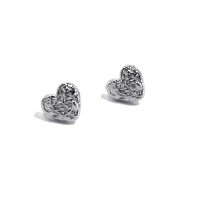 Bloom Heart Stud Earrings [Sterling Silver]