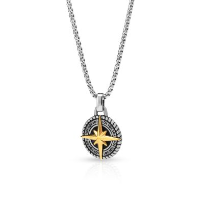 Classic Compass Necklace for Men [18K Gold Plated]
