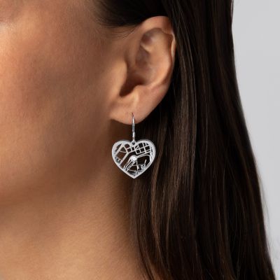 Ties of Heart Map Earrings [Sterling Silver]