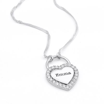 Cherished Heart Name Necklace [Sterling Silver]