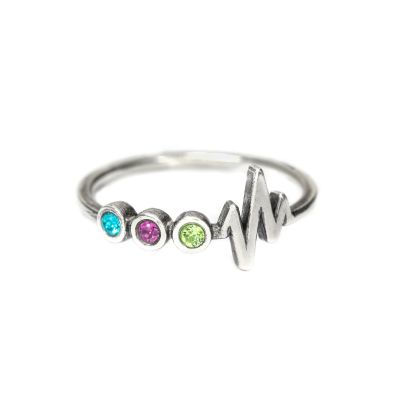 Talisa Herzschlag Geburtsstein-Ring [Sterlingsilber]