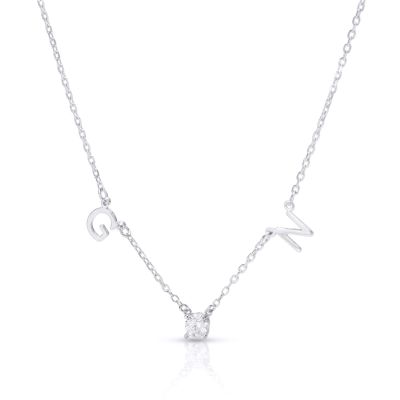 Helena Initials Necklace with 0.3 ct Diamond [Sterling Silver]
