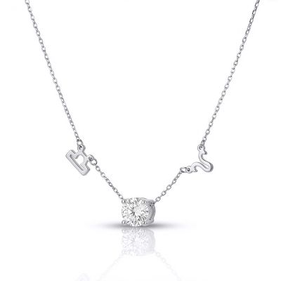 Helena Zodiac Necklace with 1ct Diamond [Sterling Silver]