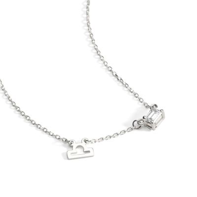 Helena Zodiac Necklace with 0.3 ct Diamond [Sterling Silver]