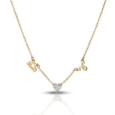 Helena Zodiac Necklace with Heart Diamond [18K Gold Vermeil]