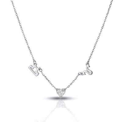 Helena Zodiac Necklace with Heart Diamond [Sterling Silver]
