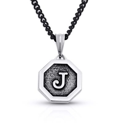 Collana con Iniziali Esagonali Inscritte - Argento 925