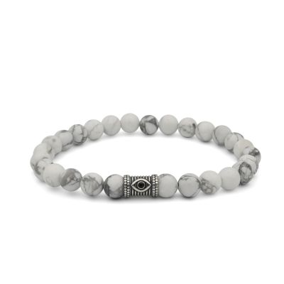 Bracelet Howlite Œil du Mal pour Homme