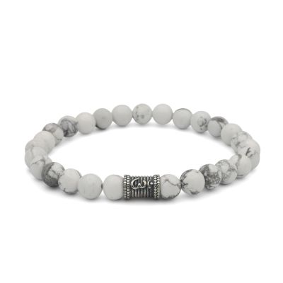 Bracelet Howlite avec Om pour Homme