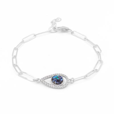 Paperclip Style Hypnos Evil Eye Bracelet [Sterling Silver]