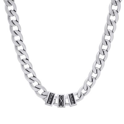 Infinity Charm Cuban Link Chain With Names