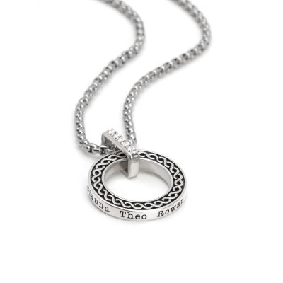 Infinity Circle Men's Name Necklace [Sterling Silver]