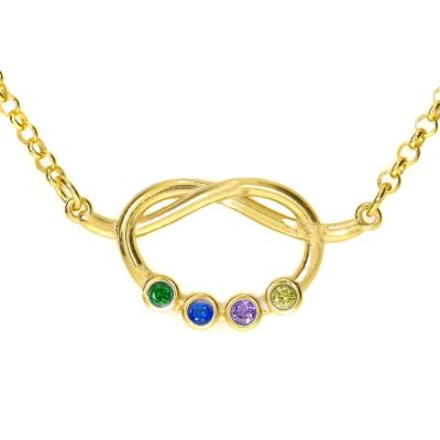 Collana Nodi della Fortuna con Pietra di Nascita [Placcata Oro 18kt]