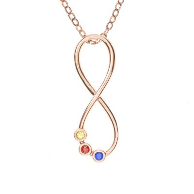 Collier Infini avec Pierres de Naissance [Plaqué Or Rose 18ct]