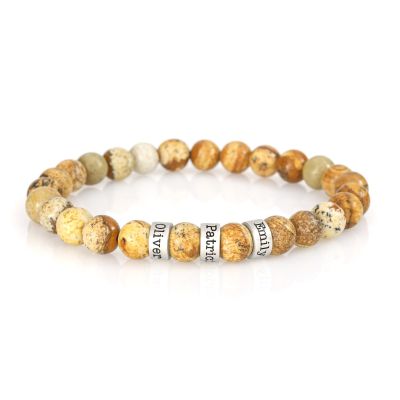Bracelet Jaspe avec Prénoms pour Femme [Argent 925]