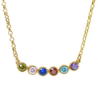 Vreugde des Levens Geboortesteen Ketting [Goud Verguld]