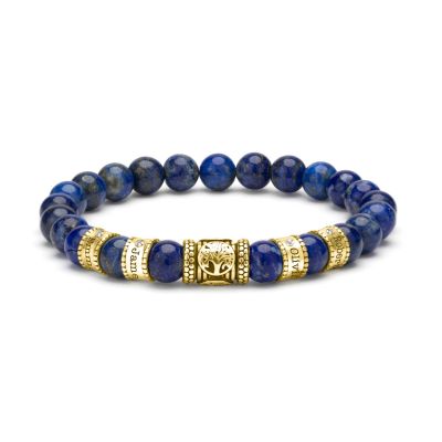 Family Tree Diamond Name Bracelet - Lapis Lazuli [18K Gold Vermeil]