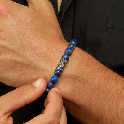 Lapis Lazuli Evil Eye Men Bracelet
