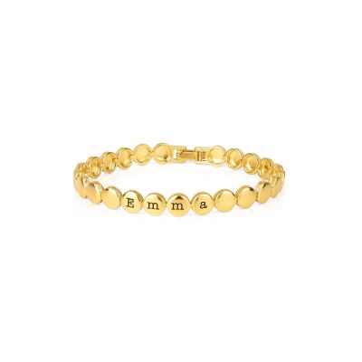 Mia Statement Tennis Engraved Bracelet [18K Gold Vermeil]