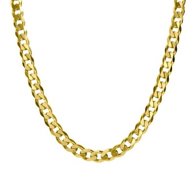 Collar de Hombre Cadena Clásica Eslabones - Plata Bañada en Oro