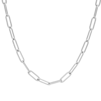 Collar Clásico de Cadena de Sujetapapeles [Plata de Ley]