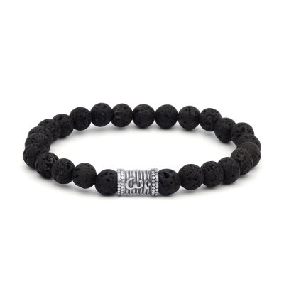 Bracelet Pierre de Lave avec Om pour Homme