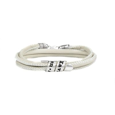 Bracelet Famille avec Prénoms pour Femme - Argent 925 [Daim Gris Clair]