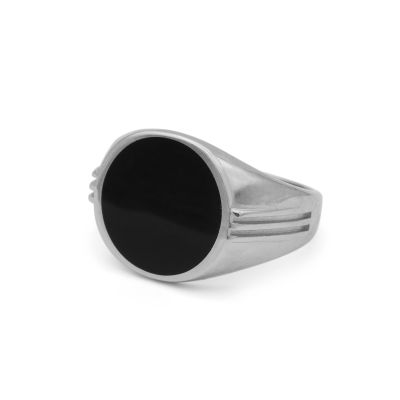 Lucas Black Onyx Men Ring - Sterling Silver