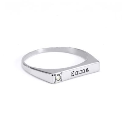 Lumina Promise Ring with Diamond [Sterling Silver]