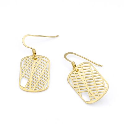 Map Tag Earrings [18K Gold Vermeil]