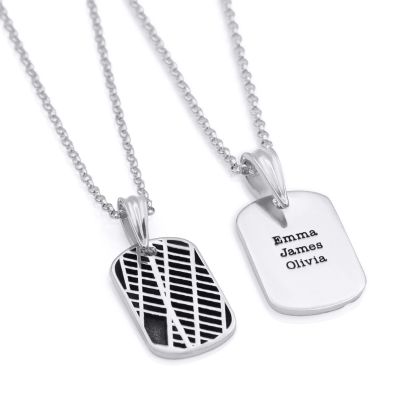 Collier Silhouette Carte en Petite Plaque [Argent 925]