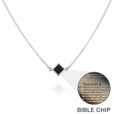 Maria Necklace with Nano Bible [Sterling Silver]