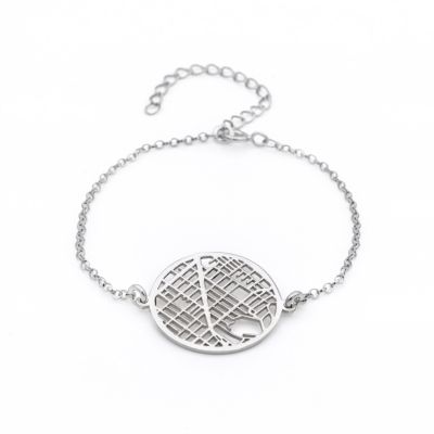 Memories Circle Map Bracelet [Sterling Silver]