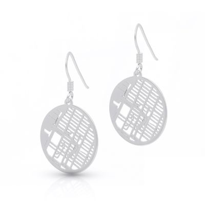 Boucles d'Oreilles Carte Cercle de Souvenirs [Argent 925]