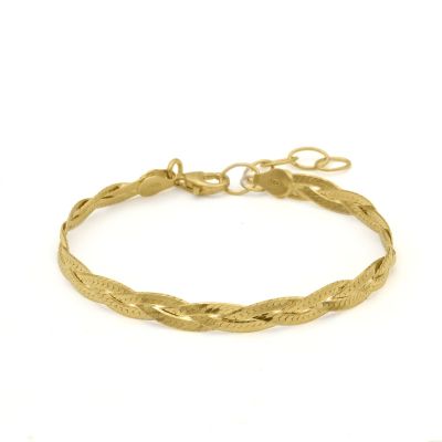 Mia Braided Herringbone Bracelet [18K Gold Plated]