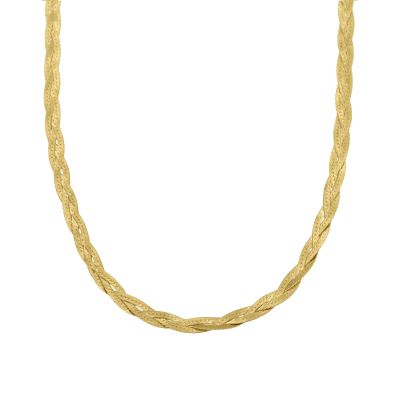 Mia Braided Herringbone Necklace [18K Gold Plated]