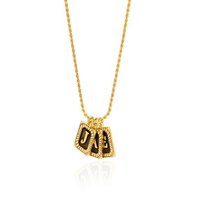 Midnight Initials Necklace [18K Gold Plated]