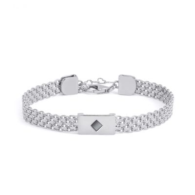 Milanese Chain Bracelet With Nano Bible [Sterling Silver]